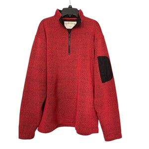 ORVIS Quarter Zip Neck Sweater‎ Heavy Long Sleeve Pocket Size Men's LARGE EUC